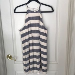 Navy and Beige striped dress